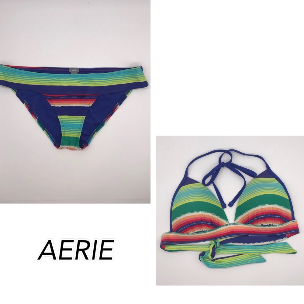 Aerie Bikini 2 piece striped Multicolored size Medium